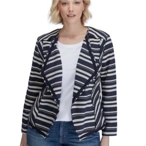 Lane Bryant Navy/Cream Waterfall Blazer